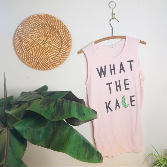Tops - Graphic Tee Tank What The Kale 🥬 Muscle Tank